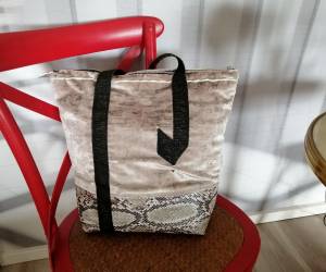 BEIGE ROSE ET SERPENT GRAND MODELE
